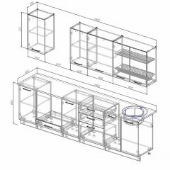 Кухонный гарнитур Антрацит 2800 (Стол. 26мм) в Заводоуковске - zavodoukovsk.mebel24.online | фото 2