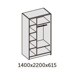 ИННЭС-5 Шкаф-купе 2-х дв. 1400 (1дв. Ф1 - бодега белая, 1дв. Ф2 - зеркало) в Заводоуковске - zavodoukovsk.mebel24.online | фото 2