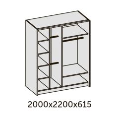 ИННЭС-5 Шкаф-купе 2-х дв. 2000 (2 дв. Ф3 - венге вст. экокожа корич) в Заводоуковске - zavodoukovsk.mebel24.online | фото 2