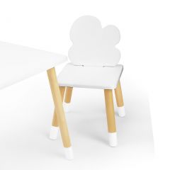 Комплект детской мебели стол и два стула Облачко (Белый/Белый/Береза) в Заводоуковске - zavodoukovsk.mebel24.online | фото