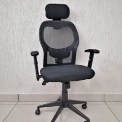 Кресло Barneo K-128 для персонала (черная ткань черная сетка) в Заводоуковске - zavodoukovsk.mebel24.online | фото