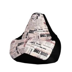 Кресло-мешок XL Газета-Black в Заводоуковске - zavodoukovsk.mebel24.online | фото