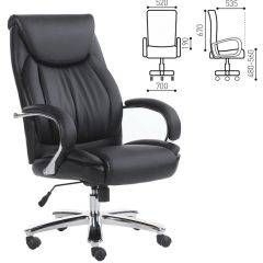 Кресло офисное BRABIX "Advance EX-575" (хром/экокожа/черное) 531825 в Заводоуковске - zavodoukovsk.mebel24.online | фото 1