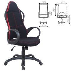 Кресло офисное BRABIX PREMIUM "Force EX-516" (ткань черное/вставки красные) 531571 в Заводоуковске - zavodoukovsk.mebel24.online | фото