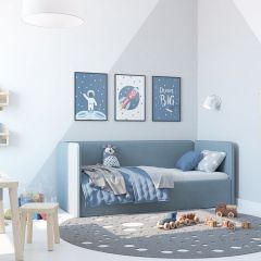 Кровать-диван Leonardo 160*70 (Голубой) + боковина в Заводоуковске - zavodoukovsk.mebel24.online | фото 5