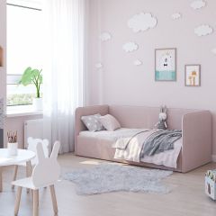 Кровать-диван Leonardo 160*70 (Розовый) + боковина в Заводоуковске - zavodoukovsk.mebel24.online | фото 5