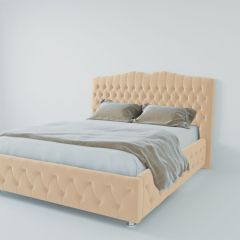 Кровать Нягань с ПМ 1600 (экокожа бежевая) в Заводоуковске - zavodoukovsk.mebel24.online | фото 2
