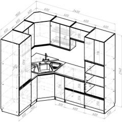 Кухонный гарнитур Амели оптима 1800х2400 мм в Заводоуковске - zavodoukovsk.mebel24.online | фото 2