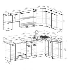 Кухонный гарнитур Лариса прайм 5 2300х1500 мм в Заводоуковске - zavodoukovsk.mebel24.online | фото 2