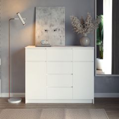 МОРИ МК 1200.4 Комод (белый) в Заводоуковске - zavodoukovsk.mebel24.online | фото 3