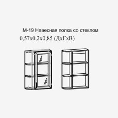 Париж №19 Навесная полка с зеркалом (ясень шимо свет/серый софт премиум) в Заводоуковске - zavodoukovsk.mebel24.online | фото 2