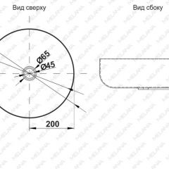 Раковина 400B Lake MELANA Profline ГРАФИТ накладная круглая 400B в Заводоуковске - zavodoukovsk.mebel24.online | фото 2