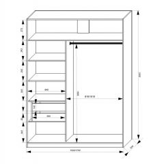 Шкаф-купе 1500 серии NEW CLASSIC K3+K3+B2+PL1 (2 ящика+1 штанга) профиль «Капучино» в Заводоуковске - zavodoukovsk.mebel24.online | фото 3