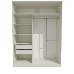 Шкаф-купе 1700 серии NEW CLASSIC K4+K4+B2+PL4 (2 ящика+F обр. штанга) профиль «Капучино» в Заводоуковске - zavodoukovsk.mebel24.online | фото 2