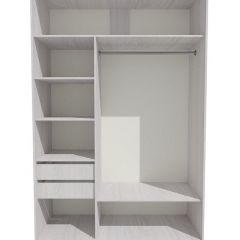Шкаф-купе 1700 серии SILVER S1+S1+B2+PL2 (2 ящика+1 штанга+1 полка) профиль «Серебро» в Заводоуковске - zavodoukovsk.mebel24.online | фото 2