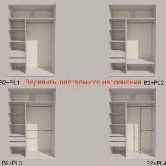 Шкаф-купе 1700 серии SILVER S1+S1+B2+PL2 (2 ящика+1 штанга+1 полка) профиль «Серебро» в Заводоуковске - zavodoukovsk.mebel24.online | фото 6