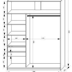 Шкаф-купе 1800 серии SOFT D1+D3+B2+PL1 (2 ящика+1штанга) профиль «Графит» в Заводоуковске - zavodoukovsk.mebel24.online | фото 3