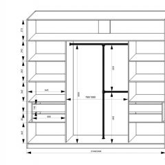 Шкаф-купе 2150 серии NEW CLASSIC K4+K4+K4+B22+PL4(по 2 ящика лев/прав+F обр.штанга) профиль «Капучино» в Заводоуковске - zavodoukovsk.mebel24.online | фото 3