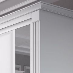 Шкаф-купе 2150 серии NEW CLASSIC K6Z+K1+K6+B22+PL2(по 2 ящика лев/прав+1 штанга+1 полка) профиль «Капучино» в Заводоуковске - zavodoukovsk.mebel24.online | фото 4