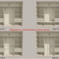Шкаф-купе 2400 серии SOFT D5+D4+D5+B22+PL3 (по 2 ящика лев/прав+2штанги) профиль «Графит» в Заводоуковске - zavodoukovsk.mebel24.online | фото 5