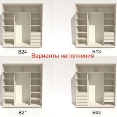 Шкаф-купе 2400 серии SOFT D5+D4+D5+B22+PL3 (по 2 ящика лев/прав+2штанги) профиль «Графит» в Заводоуковске - zavodoukovsk.mebel24.online | фото 6