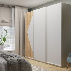 Шкаф-купе 2400 серии SOFT D7+D3+D3+B22+PL4 (по 2 ящика лев/прав+2штанги) профиль «Капучино» в Заводоуковске - zavodoukovsk.mebel24.online | фото