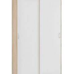 Шкаф-купе Бассо 1.0 (Дуб Сонома/Белый) 2 двери 2 зеркальные вставки в Заводоуковске - zavodoukovsk.mebel24.online | фото 3