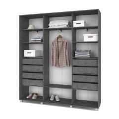 МАРТИН Шкаф-купе Камень темный (2200*450) М421 в Заводоуковске - zavodoukovsk.mebel24.online | фото 4