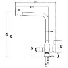 Смеситель д/кухни MELANA-F610304 Stello нерж.сталь, с переключателем на фильтр, однорычажный, сатин в Заводоуковске - zavodoukovsk.mebel24.online | фото 4