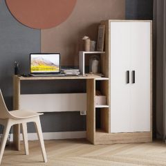 Стол компьютерный СКМ-1 ЛДСП Белый/Дуб сонома в Заводоуковске - zavodoukovsk.mebel24.online | фото