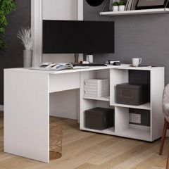 Стол компьютерный угловой СКМУ-4 Белый в Заводоуковске - zavodoukovsk.mebel24.online | фото