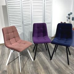 Стул CHILLI-Q SQUARE розовый #15, велюр / белый каркас, 4 шт./1 к, М-City в Заводоуковске - zavodoukovsk.mebel24.online | фото 5