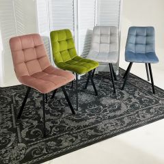 Стул CHILLI SQUARE BLUVEL-03 светло-серый, велюр / черный каркас М-City в Заводоуковске - zavodoukovsk.mebel24.online | фото 5