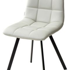Стул CHILLI SQUARE HK017-03 светло-серый, PU/ черный каркас М-City в Заводоуковске - zavodoukovsk.mebel24.online | фото