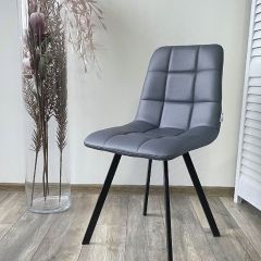Стул CHILLI SQUARE HK017-09 серо-черничный, PU/ черный каркас М-City в Заводоуковске - zavodoukovsk.mebel24.online | фото 5