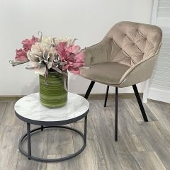 Стул GALE 360 град. поворот. BLUVEL-40 BEIGE, велюр/ черный каркас, М-City в Заводоуковске - zavodoukovsk.mebel24.online | фото 3