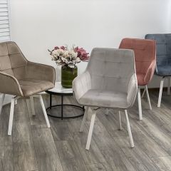 Стул MAVERICK 360 град. поворот. BLUVEL-40 BEIGE/ белый каркас, М-City в Заводоуковске - zavodoukovsk.mebel24.online | фото 3