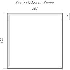 Зеркало Corsica 600х600 black без подсветки Sansa (SB1064Z) в Заводоуковске - zavodoukovsk.mebel24.online | фото 4