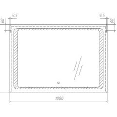 Зеркало Galaxy 100 alum с подсветкой Sansa (SG1008Z) в Заводоуковске - zavodoukovsk.mebel24.online | фото 7