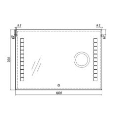 Зеркало Quadro 100 alum (линза) с подсветкой Sansa (SQL1030Z) в Заводоуковске - zavodoukovsk.mebel24.online | фото 8