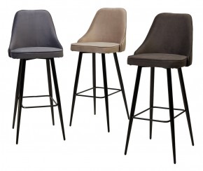 Барный стул NEPAL-BAR ГРАФИТ #14, велюр/ черный каркас (H=78cm) М-City в Заводоуковске - zavodoukovsk.mebel24.online | фото 3