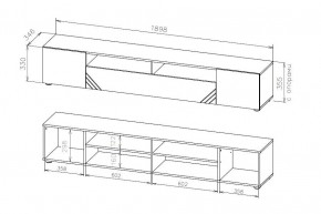 БАЙКАЛ Тумба для телевидеоаппаратуры (Графит/Дуб золотой) в Заводоуковске - zavodoukovsk.mebel24.online | фото 3