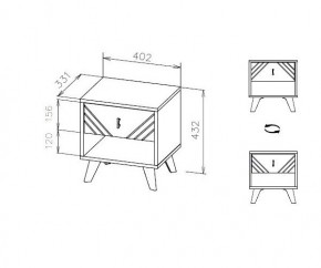 БАЙКАЛ Тумба прикроватная (Графит/Дуб золотой) в Заводоуковске - zavodoukovsk.mebel24.online | фото 3