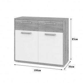 ФЛОРИДА Гостиная (модульная) дуб серый/белый в Заводоуковске - zavodoukovsk.mebel24.online | фото 6