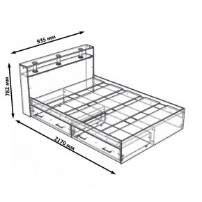 Камелия Кровать с ящиками 0900, цвет дуб сонома, ШхГхВ 93,5х217х78,2 см., сп.м. 900х2000 мм., без матраса, основание есть в Заводоуковске - zavodoukovsk.mebel24.online | фото 6