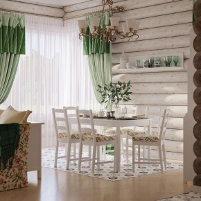 Комлект Вествик обеденный стол и четыре стула, массив сосны, цвет белый в Заводоуковске - zavodoukovsk.mebel24.online | фото