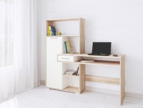 Компьютерный стол Квартет-8 дуб сонома/белый в Заводоуковске - zavodoukovsk.mebel24.online | фото