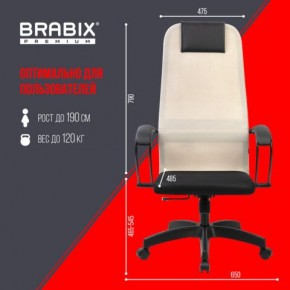 Кресло BRABIX PREMIUM "Ultimate EX-800" пластик, плотная двойная сетка Х2, черное/бежевое, 532916 в Заводоуковске - zavodoukovsk.mebel24.online | фото 6