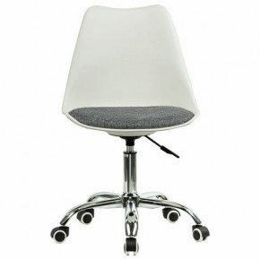 Кресло стул BRABIX "Eames MG-310 CH", хром, пластик белый, ткань серая, 532924 в Заводоуковске - zavodoukovsk.mebel24.online | фото 1