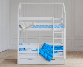 Кровать-домик двухъярусная 80*160 Белый в Заводоуковске - zavodoukovsk.mebel24.online | фото 5